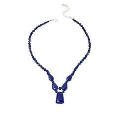 Jay King Sterling Silver Blue Lapis Beaded Bib Necklace 18" HSN $100