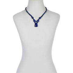 Jay King Sterling Silver Blue Lapis Beaded Bib Necklace 18" HSN $100
