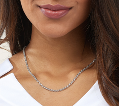 Diamonique Sterling Silver Raindrop Tennis Necklace