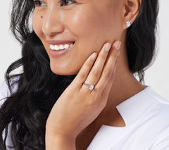 Diamonique Choice of Oval Cut 3-Piece Sterling Silver Gift Set, Size 7