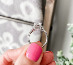 Diamonique 88 Facet Infinity Cut Bridal Rodium-Over SS Ring Size 7