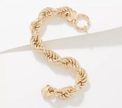 Sterling Silver By Silver Style High Polished Goldclad Rope Bracelet