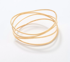 David Markstein Gold tone Sterling Silver Multi Fine Line Bangle, Average