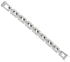Bronze Polished Rectangle Link Bracelet by Bronzo Italia, White, 7-1/4" Fit