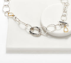 Michael Dawkins Sterling Silver & 14K Gold Plated Rock Crystal Necklace, 24"