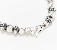 JAI Sterling Silver Kalahari and Hammered Bead Bracelet, 8-1/4"