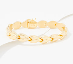 Silver Style Marquise Link Panther Goldclad Sterling Silver Bracelet 6-3/4"