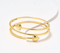 David Markstein Sterling Silver Multi Hinge Heart Wrap Bangle, 7-1/4'