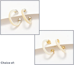 Affinity Gems Carved White Gemstone 3/4" Hoop Earrings, Sterling Silver