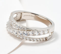 Diamonique Sterling Silver Classics Round Cut Band Ring, Size 8