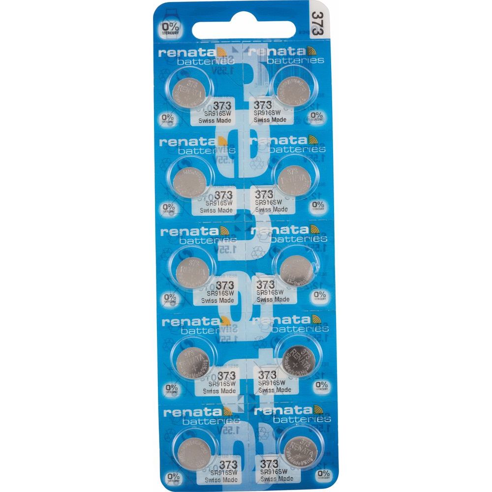 Renata® 0% Mercury Silver Oxide Watch Batteries – 1.55V, Long-Lasting, High & Low Drain (10-Pack)
