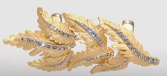RFM Goldtone Crystal Leaf-Design Knuckle Ring, Size 5