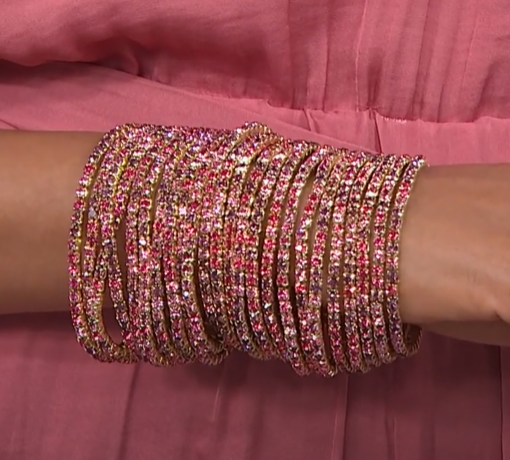 R.J. Graziano "Easy Glow" 10piece Stretch Bracelet Set, Pink/Multi