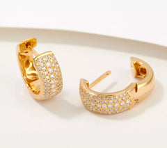 Affinity Diamonds 0.50 cttw Sterling Silver Goldclad Everyday Huggie Hoops
