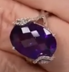 Colleen Lopez Sterling Silver 7.78ctw Amethyst & Topaz Solitaire Ring, Sz 7