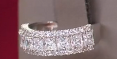 Absolute Sterling Silver Cubic Zirconia Triple Row Ring, Size 5