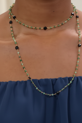 Rarities Sterling Silver Goldtone MultiGemstone Beaded Necklace, 40"