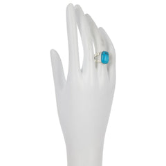 Jay King Maidenhair Turquoise Sterling Silver Cocktail Ring Size 7