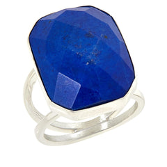 Jay King Octagon Faceted Lapis Sterling Silver Split Shank Ring Size 8