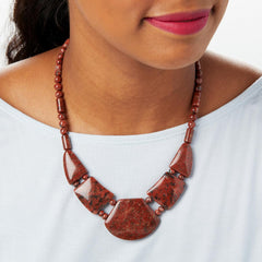 Jay King Sterling Silver Indonesian Red Quartzite Statement Necklace, 18"