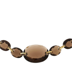 Rarities Sterling Silver Goldclad Smoky Quartz Station Necklace 16" (HSN $139)