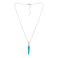 Colleen Lopez Sterling Silver Turquoise & White Zircon Enhancer Pendant Necklace, 18"