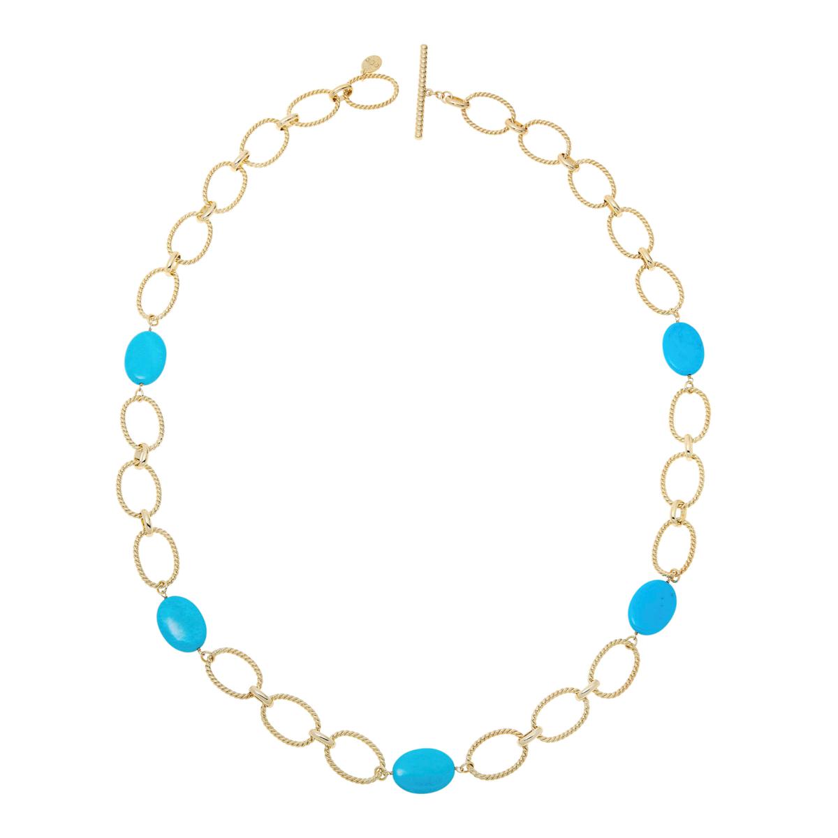 Connie Craig Carroll Jewelry Claire  Blue Magnesite Station Necklace, 34"