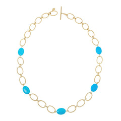 Connie Craig Carroll Jewelry Claire  Blue Magnesite Station Necklace, 34"