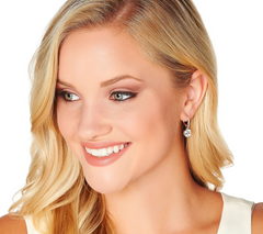 Diamonique 100-Facet Leverback Platinum Clad Earrings