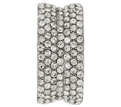 Stainless Steel Concave Pave Crystal Eternity Band Ring, Size 7