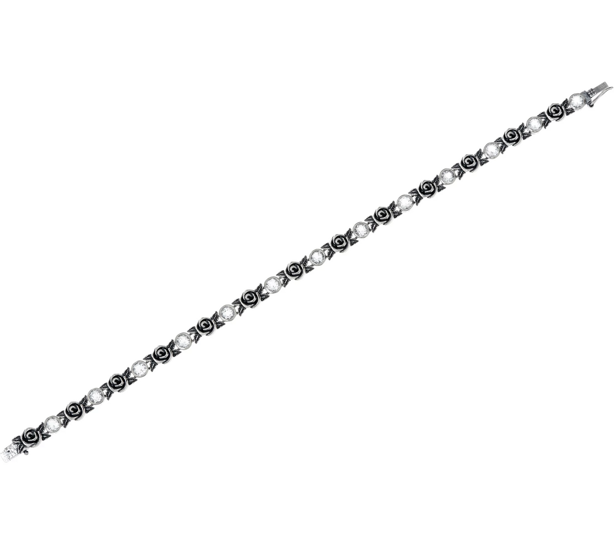 Or Paz Sterling Silver 2.40 Cttw Gemstone & Rose Tennis Bracelet, 7-1/4"