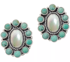 EXEX by Claudia Agudelo Sterling Silver Gemstone Cluster Earring, Size 1-1/4"