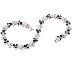 Mickey's 90th Birthday DMQ Black & White Tennis Bracelet, 6-3/4"