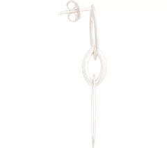 Sterling Silver Marquise Drop Earrings, 1-3/4"L