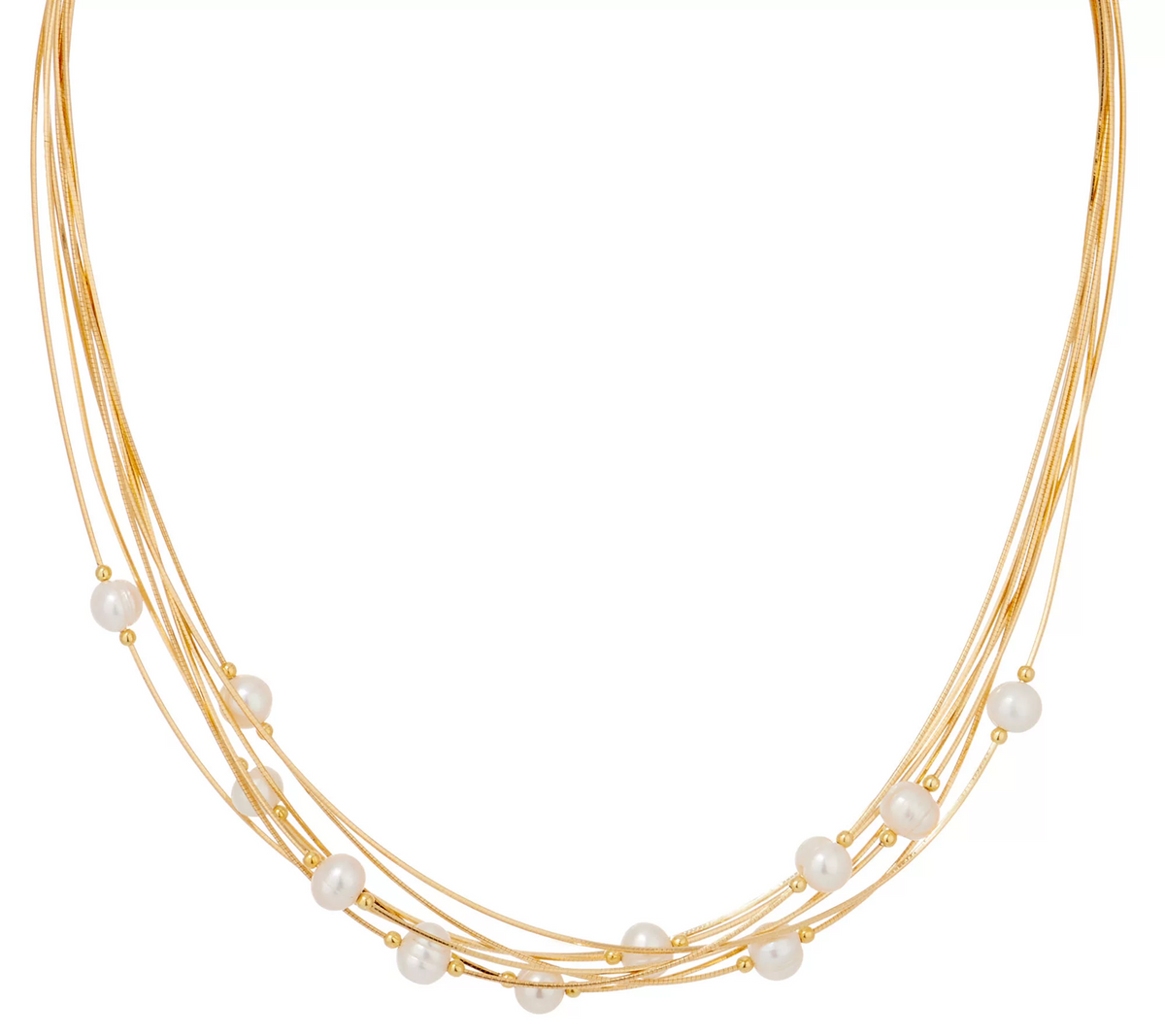 Honora Cultured Pearl Multi-strand GoldcladSterling Silver Necklace