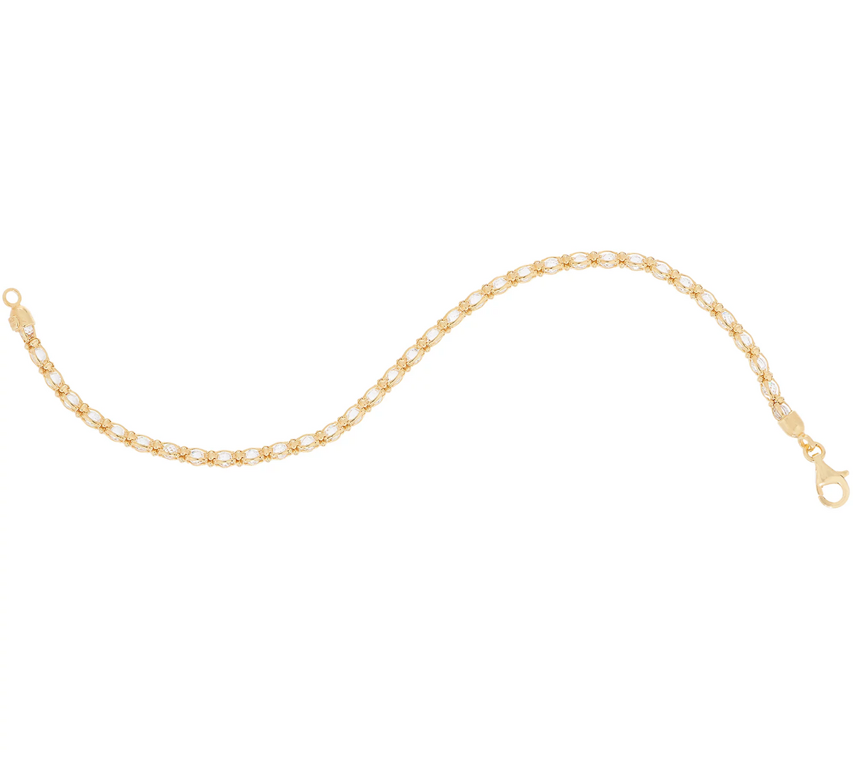 Diamonique Goldclad Sterling Silver Caged Tennis Bracet, 6-3/4"