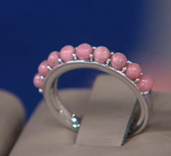 Affinity Gems Sterling Silver Cabochon Rhodonite Gemstone Band Ring, Size 5