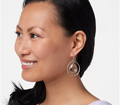 Michael Dawkins Sterling Silver Rock Crystal Earrings