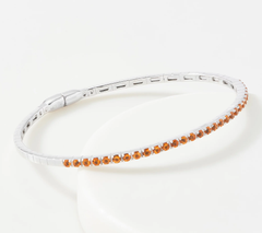 Affinity Gems Citrine Bangle Bracelet, 1.00 cttw, Sterling Silver, 8"
