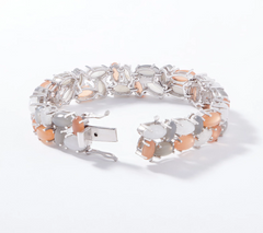 Affinity Gems Sterling Silver Multi-Color Moonstone Bracelet,  7-1/4"