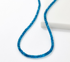 Affinity Gems Neon Apitite Gemstone Beaded 18" Necklace Sterling Silver