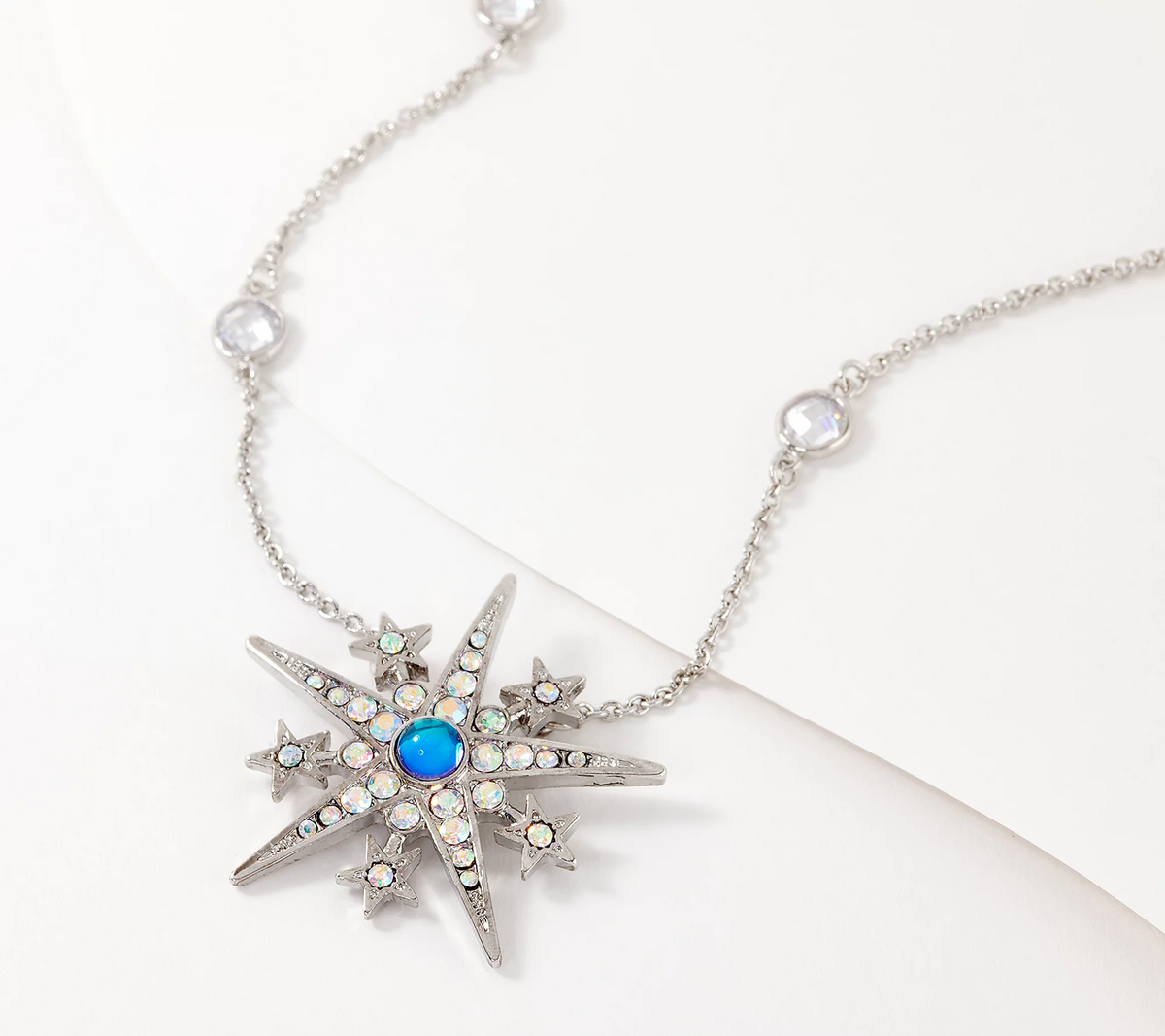 Kirks Folly North Star Bezel Chain Silvertone Necklace