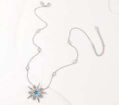 Kirks Folly North Star Bezel Chain Silvertone Necklace