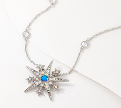 Kirks Folly North Star Bezel Chain Silvertone Necklace