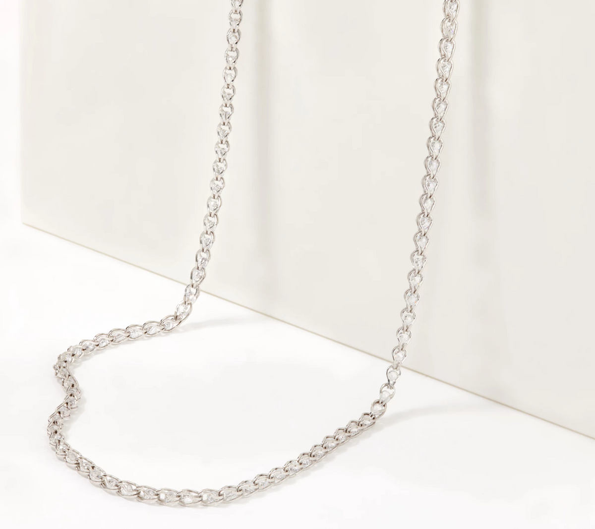 Diamonique Sterling Silver Raindrop Tennis Necklace