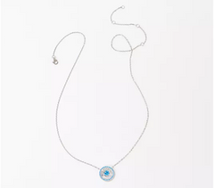 Diamonique March Aquamarine Birthstone Necklace & Studs Boxed Set