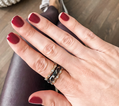 Diamonique S/3 Novelty Enamel Rings, Sterling Silver, Size 5