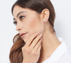 Diamonique Set of 7 Sterling Silver Graduated Stud Earrings