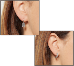 Diamonique Set of 4 Silver sterling Earring