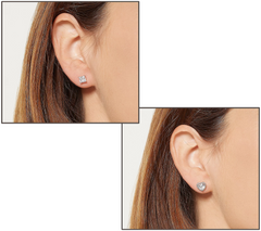 Diamonique Set of 4 Silver sterling Earring